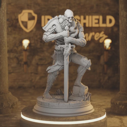 The Plagueborne Swordsman Undead Fighter DnD miniature 3D printed resin tabletop RPG figure