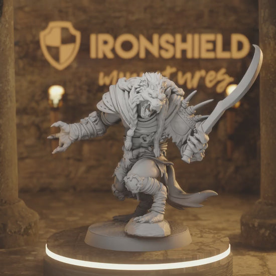 Boneyard Gnoll 2 Gnoll Fighter DnD miniature 3D printed resin tabletop RPG figure