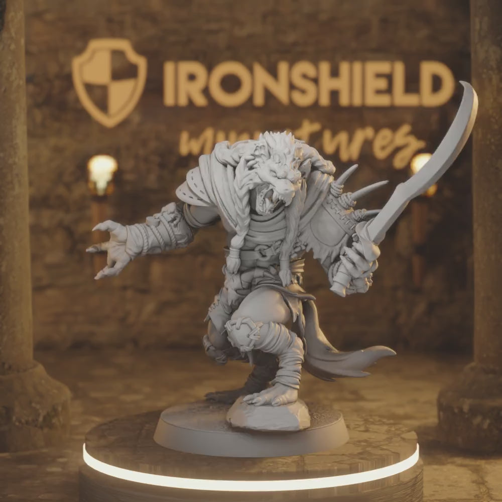 Boneyard Gnoll 2 Gnoll Fighter DnD miniature 3D printed resin tabletop RPG figure