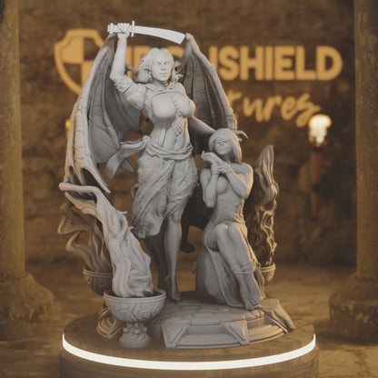 Erys Vampire Rogue Sorcerer Slave Killer — 360° rotating view of 3D printed DnD miniature