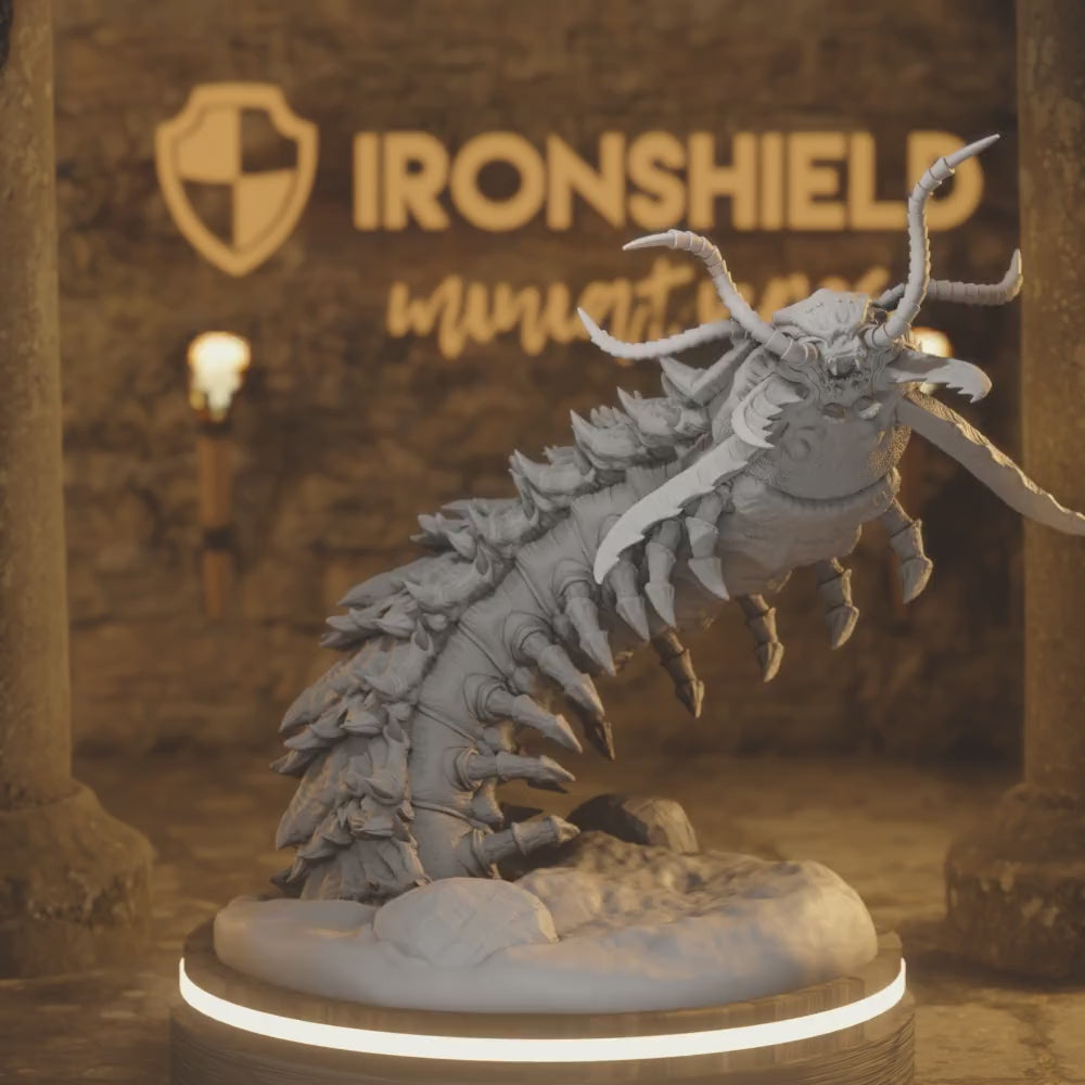 Insectoid - Nix Centipede Monster HUGE — 360° rotating view of 3D printed DnD miniature