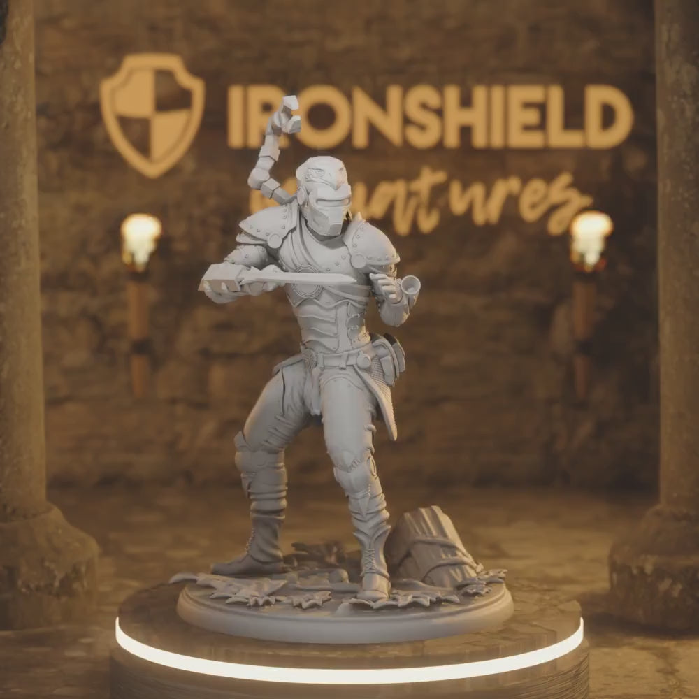 Henry V Down Human Fighter DnD miniature 3D printed resin tabletop RPG figure