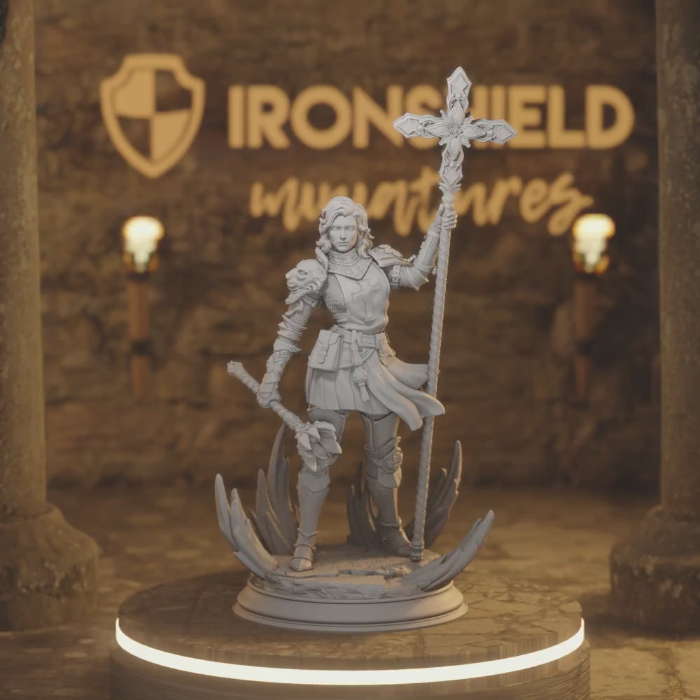 Sara Rosewood - Cleric of Cedhelieth Human Cleric, Sorcerer DnD miniature 3D printed resin tabletop RPG figure