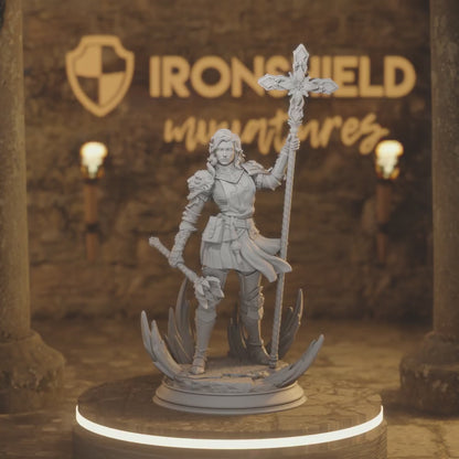 Sara Rosewood - Cleric of Cedhelieth Human Cleric, Sorcerer DnD miniature 3D printed resin tabletop RPG figure