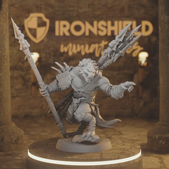 Boneyard Gnoll Stalker 1 Gnoll Ranger DnD miniature 3D printed resin tabletop RPG figure