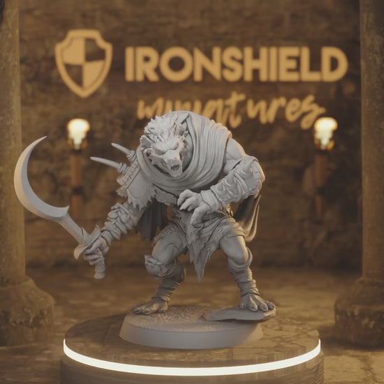 Boneyard Gnoll 1 Gnoll Fighter DnD miniature 3D printed resin tabletop RPG figure