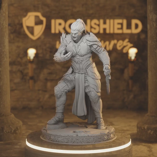 Ash Of Goltia Human Paladin DnD miniature 3D printed resin tabletop RPG figure