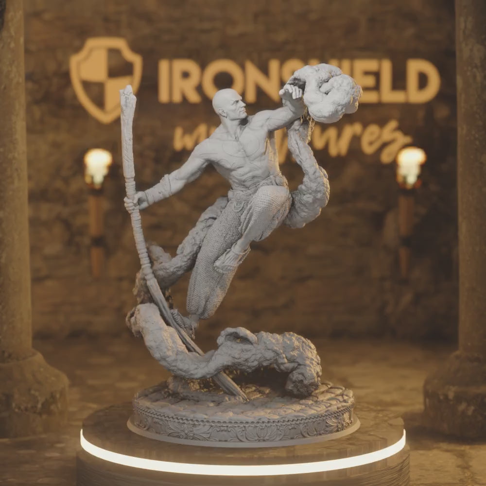 Divine Monk - Kheye Samurai Assassin — 360° rotating view of 3D printed DnD miniature