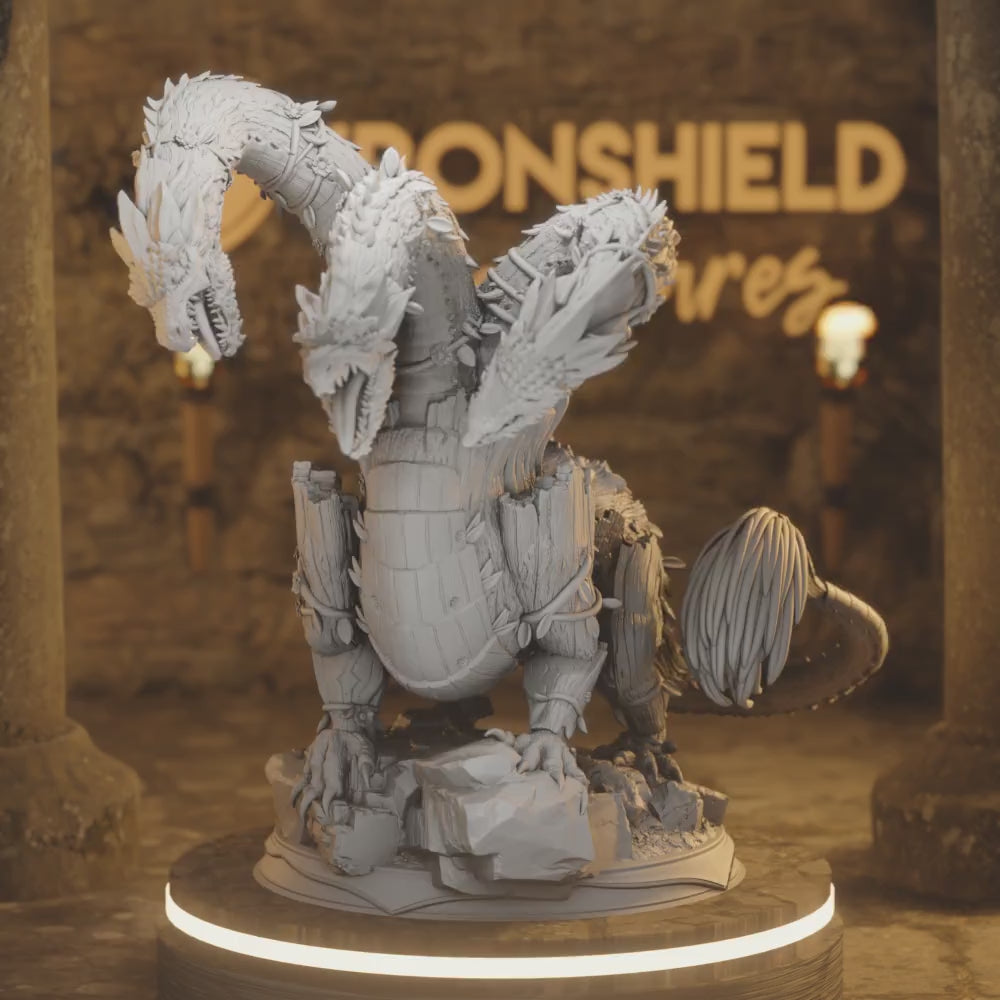 Fey Beast Monstrosity Hydra - Volitra — 360° rotating view of 3D printed DnD miniature