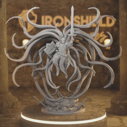 Leopold Ascended Celestial, Human Fighter, Paladin DnD miniature 3D printed resin tabletop RPG figure