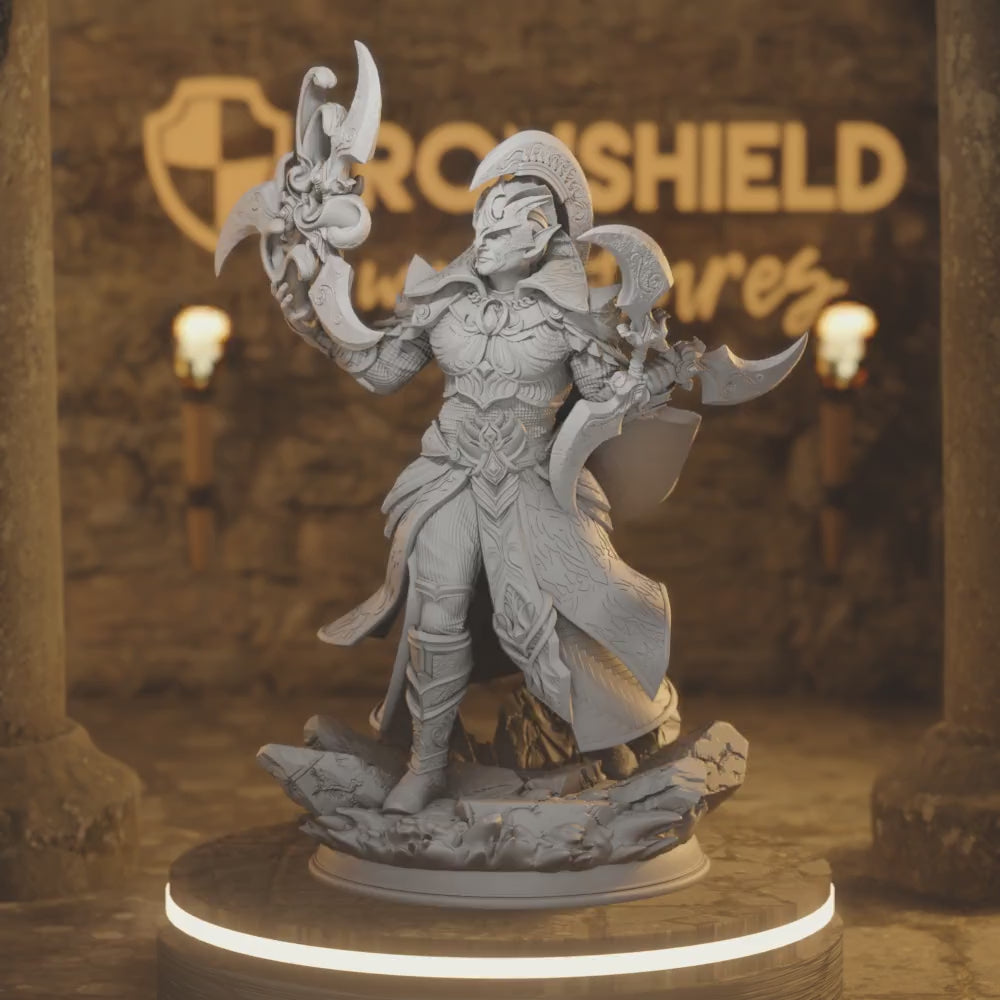 Aulten High Elf Eldritch Knight Ranger — 360° rotating view of 3D printed DnD miniature