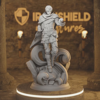 Henry Dannis Artificer Wizard Psionic — 360° rotating view of 3D printed DnD miniature