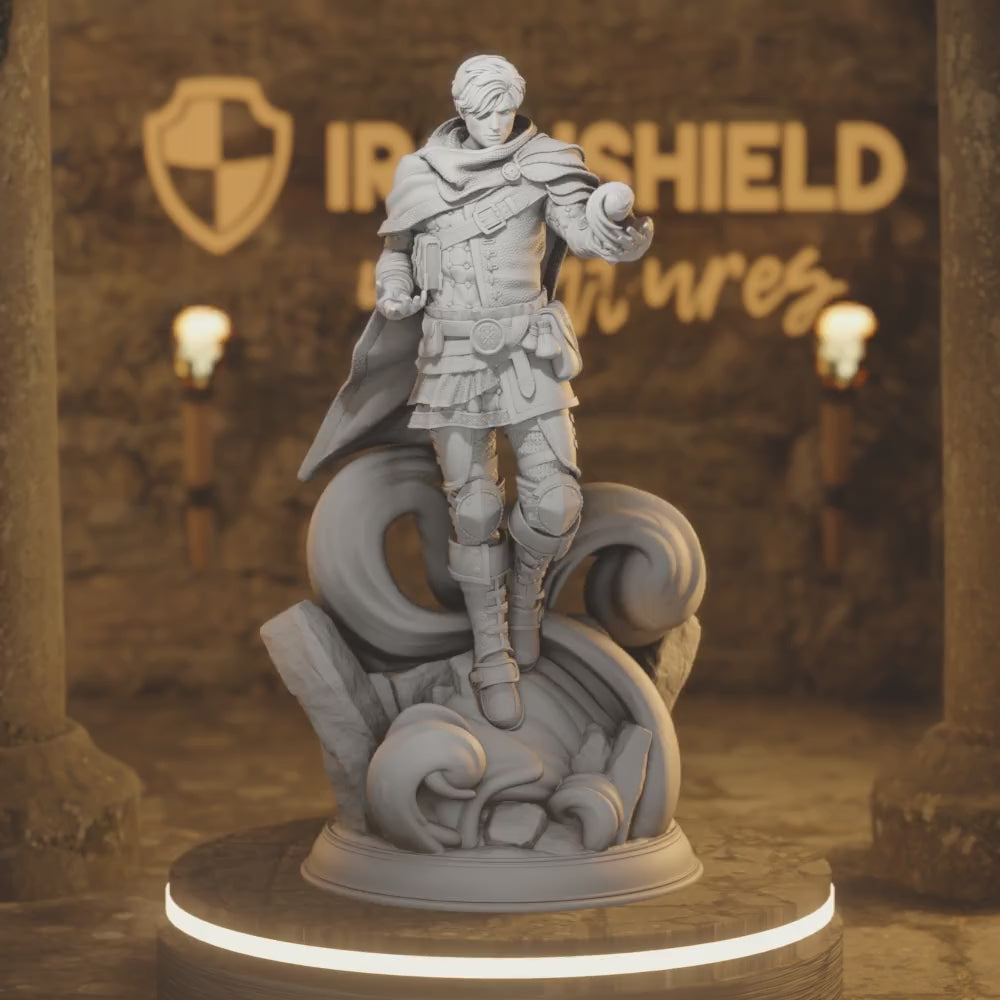 Henry Dannis Artificer Wizard Psionic — 360° rotating view of 3D printed DnD miniature