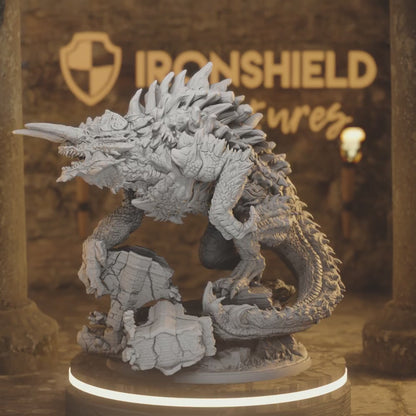Terrasque, Terror of the Wastes Monstrosity DnD miniature 3D printed resin tabletop RPG figure