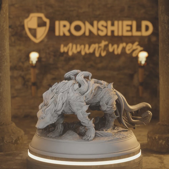 Fey Touched Hound Monster Beast - Caryd — 360° rotating view of 3D printed DnD miniature