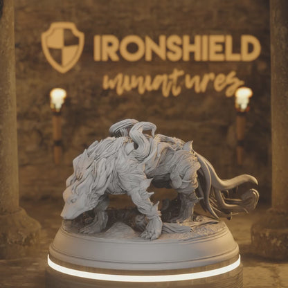Fey Touched Hound Monster Beast - Caryd — 360° rotating view of 3D printed DnD miniature