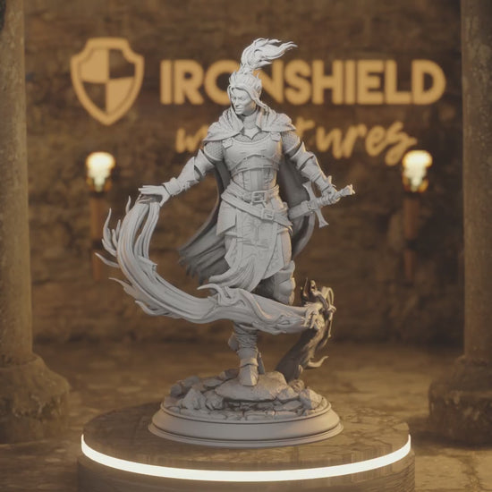 Selrina - Battlemage of Tharanais Human Paladin, Sorcerer, Warlock DnD miniature 3D printed resin tabletop RPG figure