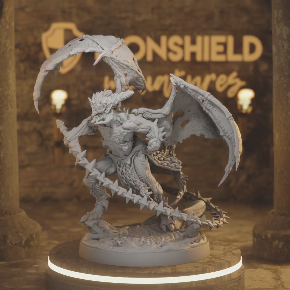 Courtier of Wrath 2 Fiend DnD miniature 3D printed resin tabletop RPG figure