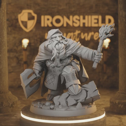 Balina Dwarf Fighter Warrior Traveller Barbarian — 360° rotating view of 3D printed DnD miniature