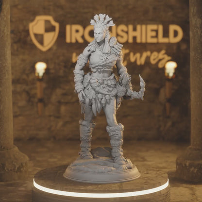 Strika Goliath Hunter Ranger Archer — 360° rotating view of 3D printed DnD miniature