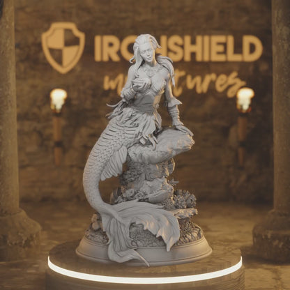 Deep Sea Sirens - Dyriani — 360° rotating view of 3D printed DnD miniature