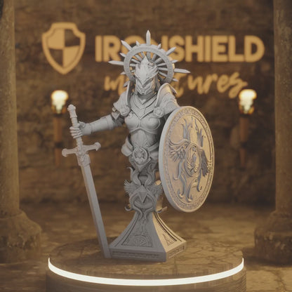 BUST Soleria Aasimar Paladin DnD miniature 3D printed resin tabletop RPG figure