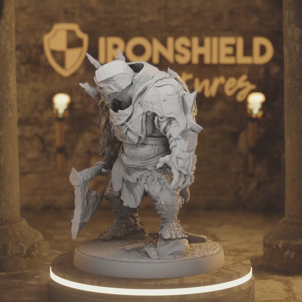 Ironcrag Ogre 3 Ogre DnD miniature 3D printed resin tabletop RPG figure