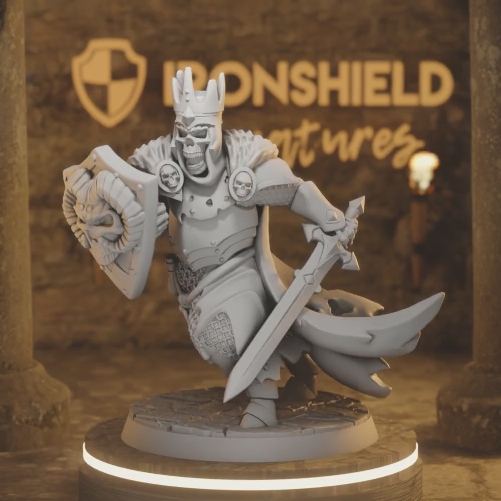 Bonythan Skeleton Unead Knight Phantom Ghost — 360° rotating view of 3D printed DnD miniature