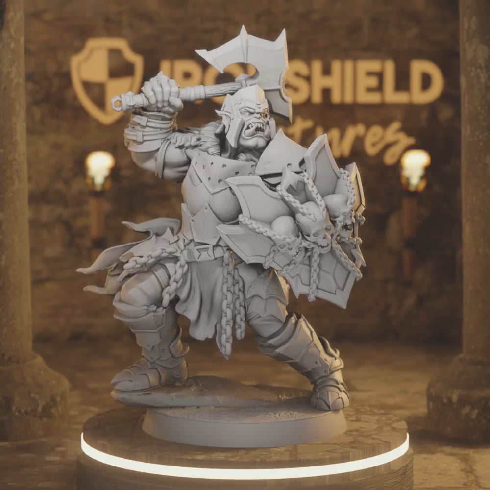 Ironcrag Orc 1 Orc Fighter DnD miniature 3D printed resin tabletop RPG figure