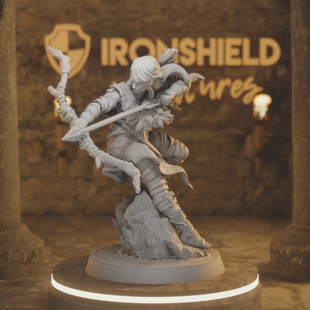 Nissei Heart Piercer 2 – Agile Shadowblade Scout Duelist — 360° rotating view of 3D printed DnD miniature
