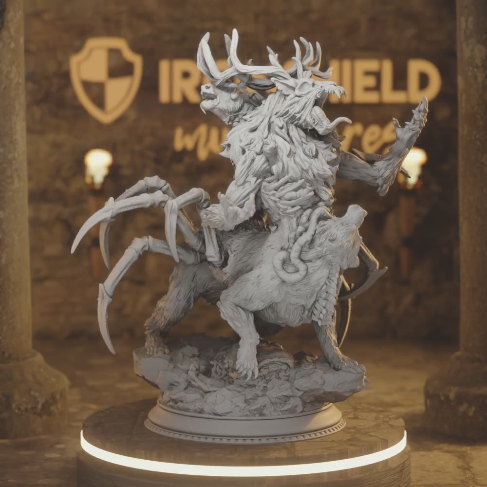 Mantharak – Eldritch Beast Monstrosity of the Deep Web — 360° rotating view of 3D printed DnD miniature