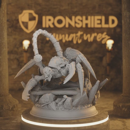 Giant Undead Spider Scorpion - Meloth — 360° rotating view of 3D printed DnD miniature