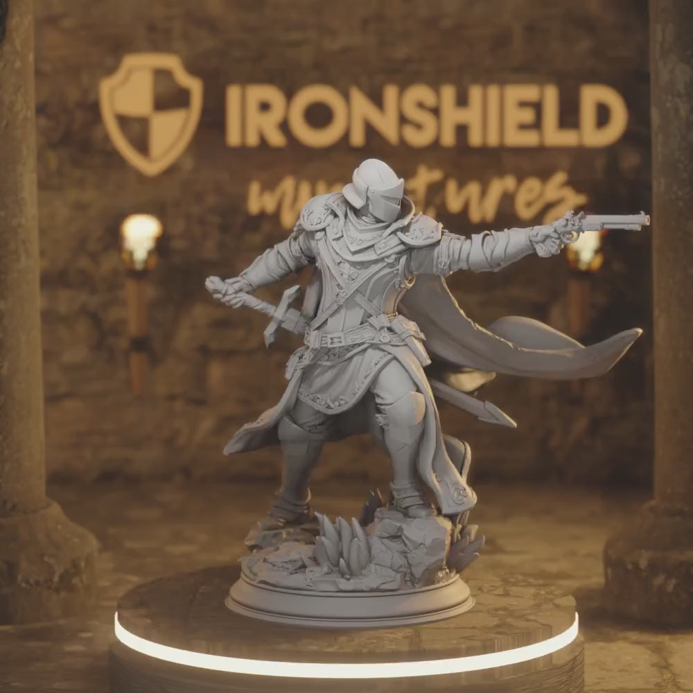 Sir Enidus Human Paladin DnD miniature 3D printed resin tabletop RPG figure
