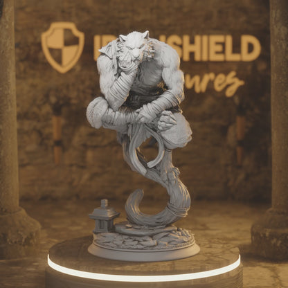 Raiko Wanderer Beastfolk Monk DnD miniature 3D printed resin tabletop RPG figure