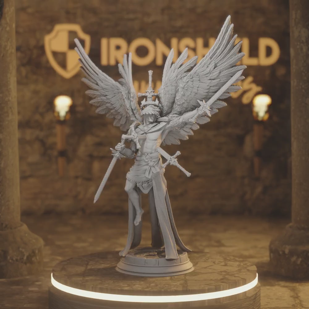Caerian Celestial Fighter, Rogue DnD miniature 3D printed resin tabletop RPG figure