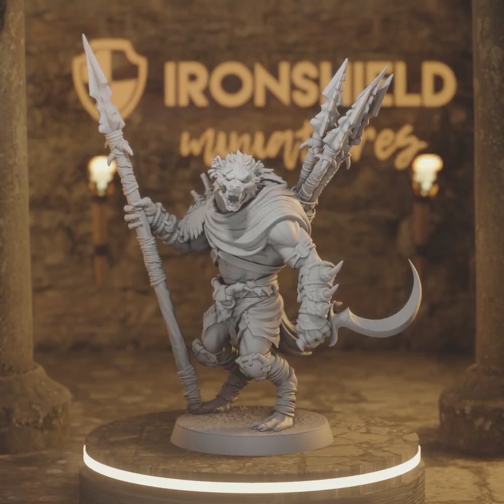 Boneyard Gnoll Stalker 5 Gnoll Fighter DnD miniature 3D printed resin tabletop RPG figure