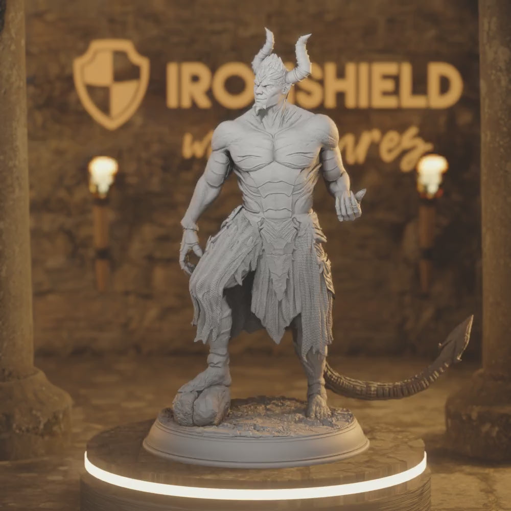 Edramundis - Arch Demon of Deceit 12k Figure + base print 3d miniature Gift Idea mini |Dungeons & Dragons | Tabletop | DM Stash — 360° rotating view of 3D printed DnD miniature