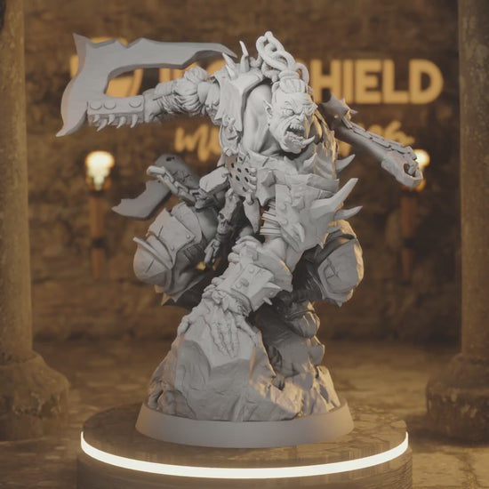 Ironcrag Overlord Orc Fighter DnD miniature 3D printed resin tabletop RPG figure