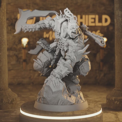 Ironcrag Overlord Orc Fighter DnD miniature 3D printed resin tabletop RPG figure