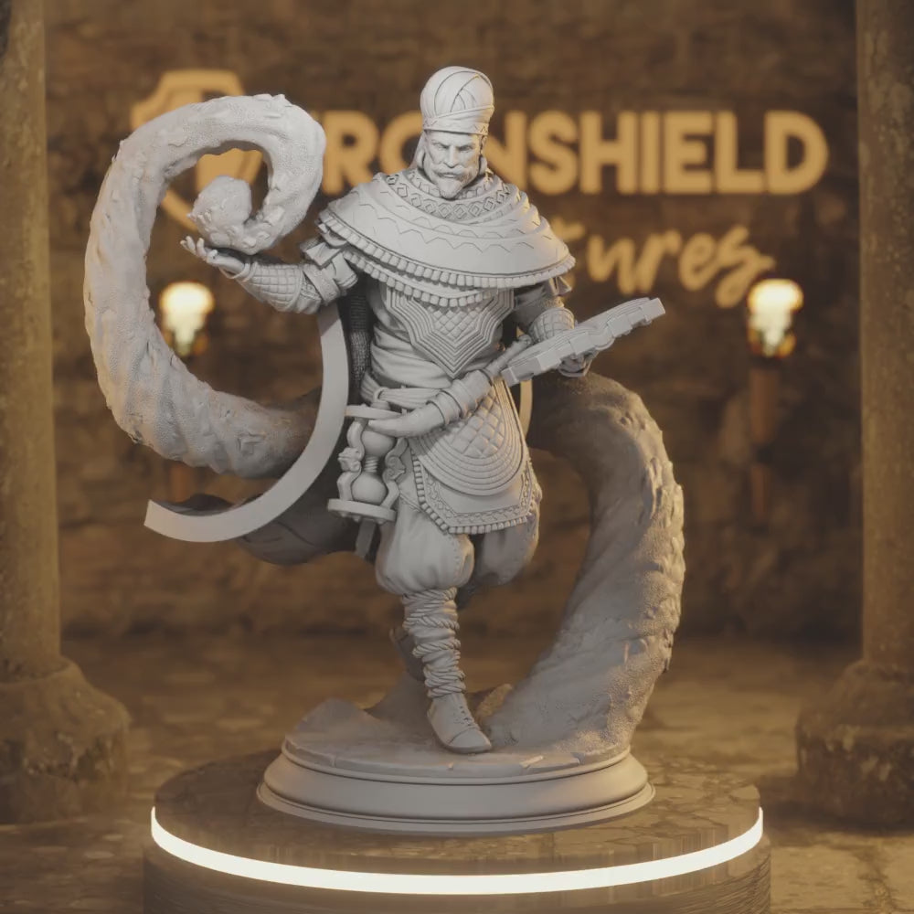 Ahmarai Human Sorcerer, Warlock, Wizard DnD miniature 3D printed resin tabletop RPG figure