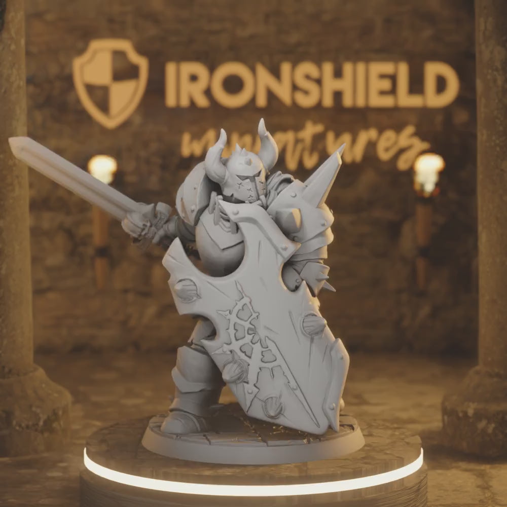 Volkor - Giant Titan Massive Soldier Knight — 360° rotating view of 3D printed DnD miniature
