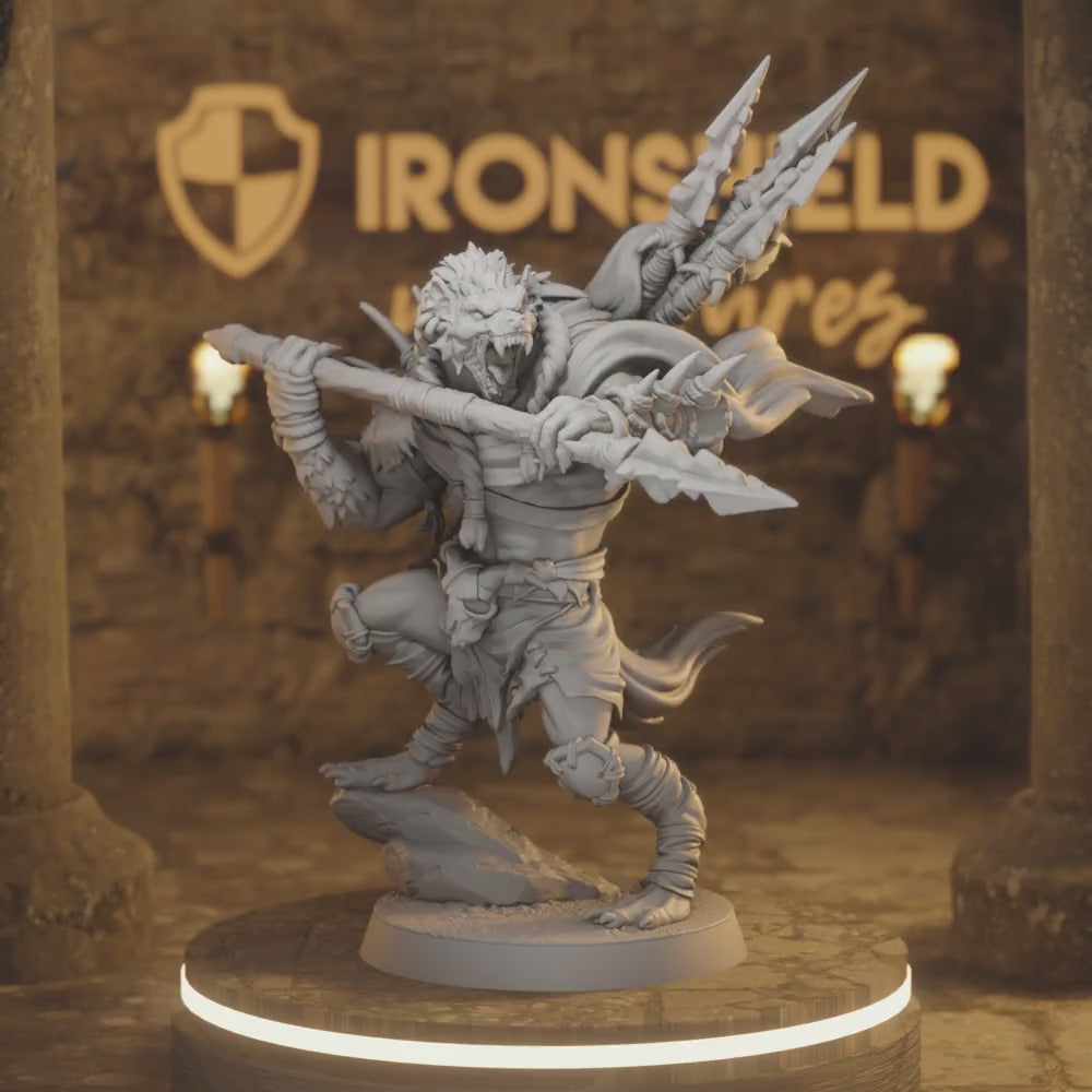 Boneyard Gnoll Stalker 4 Gnoll Fighter DnD miniature 3D printed resin tabletop RPG figure