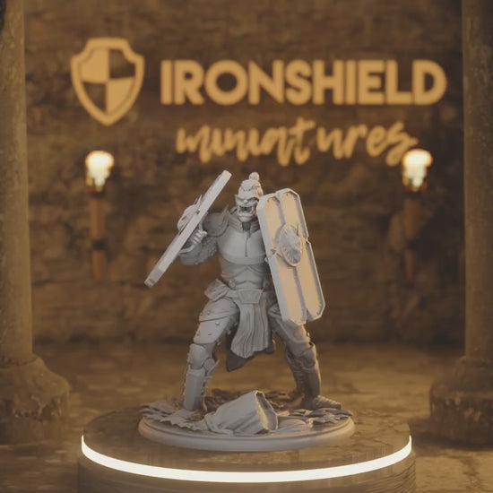 Trenon Human Paladin DnD miniature 3D printed resin tabletop RPG figure