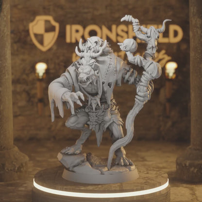 Gnoll Ruincaller Gnoll Druid DnD miniature 3D printed resin tabletop RPG figure