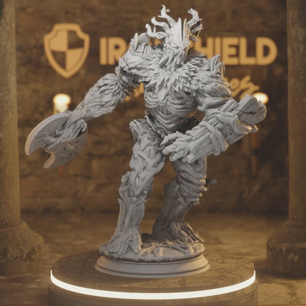 Trostaka Fey Monster Barbarian Warrior — 360° rotating view of 3D printed DnD miniature