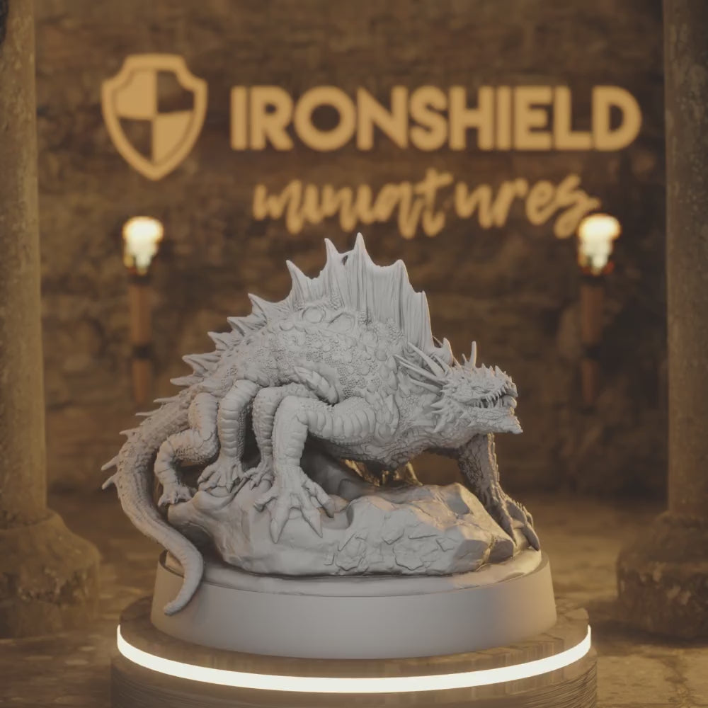 Basilisk – Reptilian Snake Monster Lizard — 360° rotating view of 3D printed DnD miniature