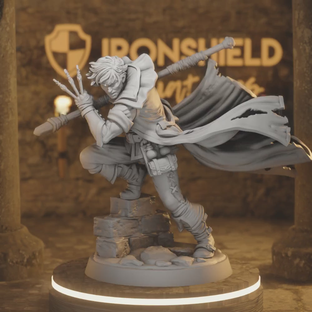 Arleon Trickster Mage – Arcane Rogue Illusionist Spellblade — 360° rotating view of 3D printed DnD miniature