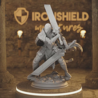 Valoris Human Fighter DnD miniature 3D printed resin tabletop RPG figure
