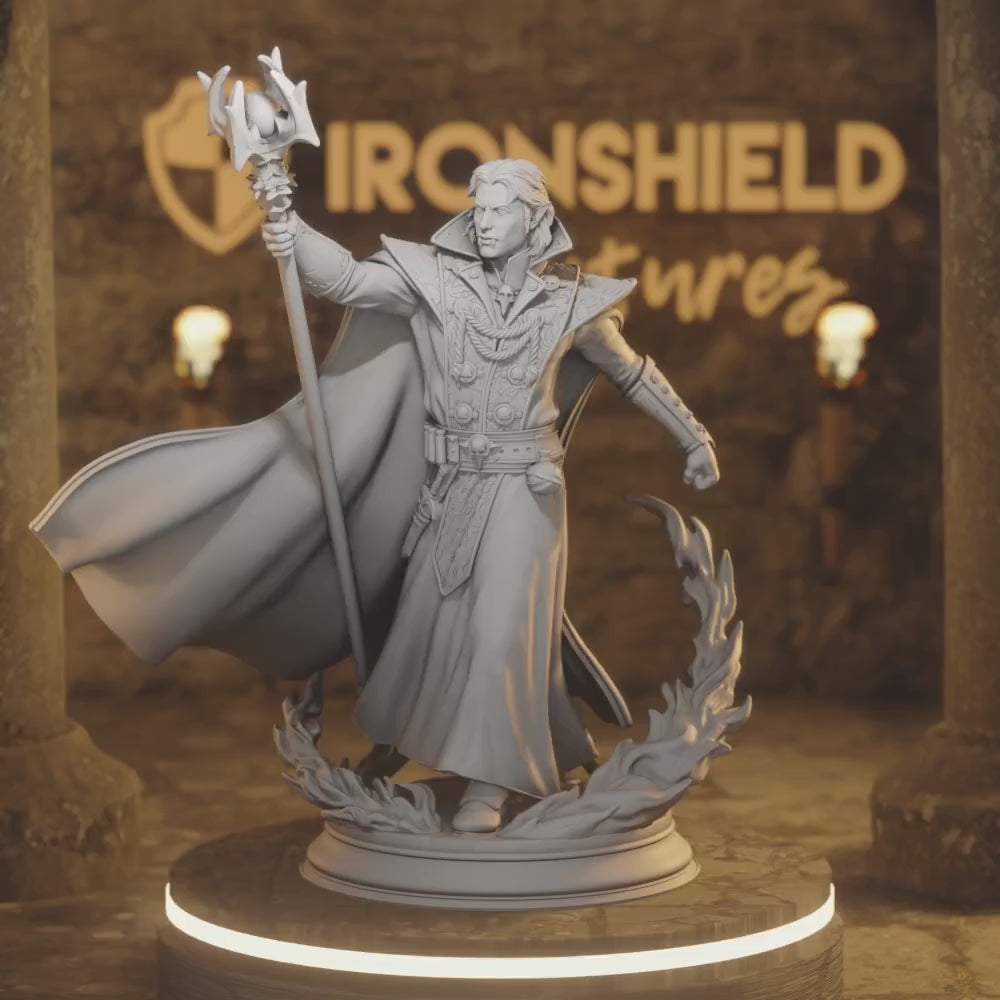 Renard Vampire Wizard DnD miniature 3D printed resin tabletop RPG figure