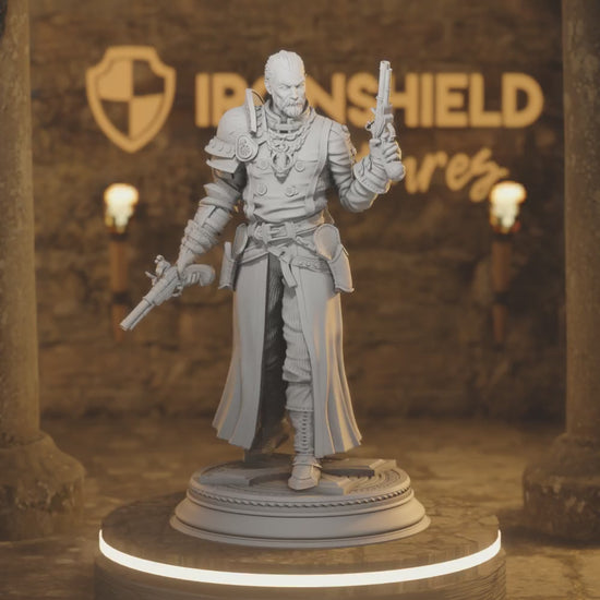 McKinley Ranger Inquisitor Gunslinger — 360° rotating view of 3D printed DnD miniature